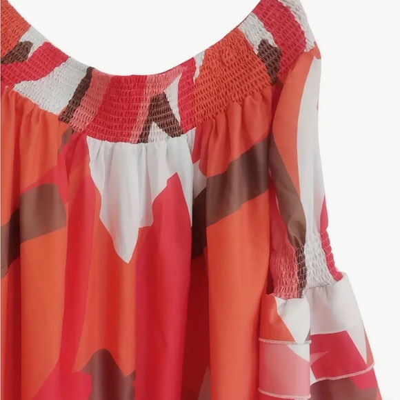 Abstract Print Ruffle Dress - Picture 4 of 7